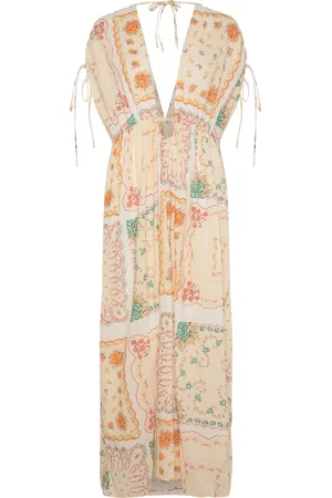 Stella Nova Cotton Tissue Printed Maxi Dress Patterned