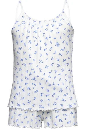 Lindex Pyjama Set Pointelle Singlet A White