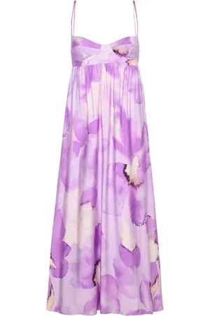 Bardot Lenora Printed Midi Dress Purple