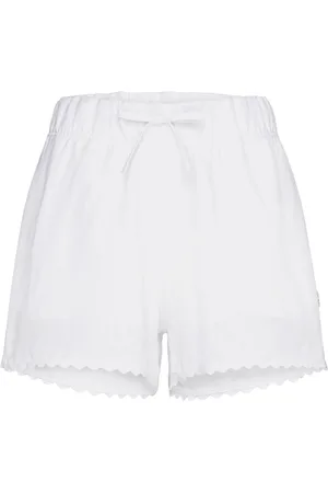 Ella&il Kyle Wavy Linen Shorts White