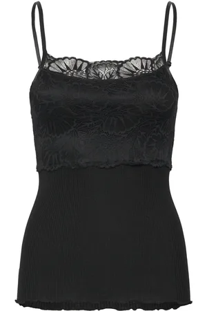 Rosemunde Silk Strap Top W/ Lace Black