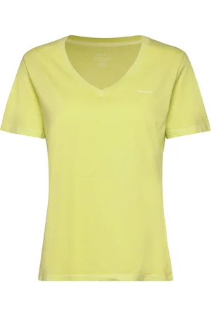 GANT Reg Sunfaded Ss V-Neck T-Shirt Yellow