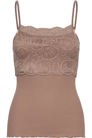 Rosemunde Silk Strap Top W/ Lace Brown
