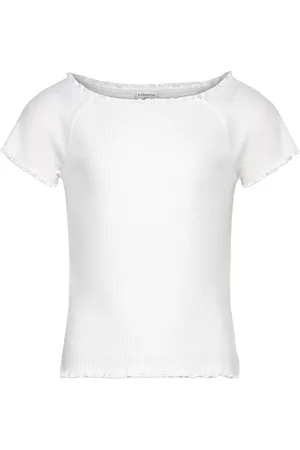 Lindex Top Rib Curly Hem Stina White