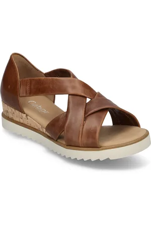 Gabor Wedge Sandal Brown