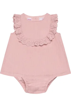 MANGO Ruffled Cotton Frock And Dress Pink
