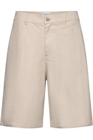 Les Deux Johnny Casual Slub Twill Shorts Beige