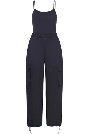 MANGO Parachute Overall With Braces Navy