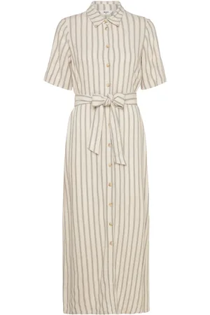 Object Objsanne Re Ancle Shirt Dress Aop Div Cream