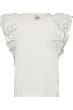 Lindex Top With Broderie Anglais Slee White