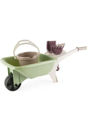 Dantoy Green Garden Wheelbarrow Set -Plastic Wheels Patterned