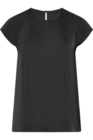 Calvin Klein Shiny Satin Ss Blouse Black