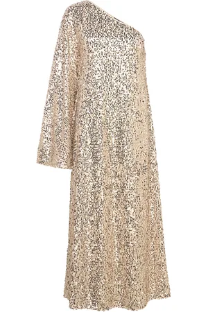 ROTATE Net Sequins Maxi Dress Gold