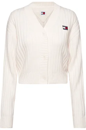 Tommy Hilfiger Tjw Badge V-Neck Cardigan Ext White