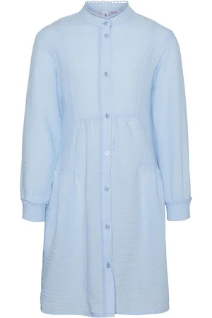 VERO MODA Vmchris Detail Ls Shirt Dress Wvn Girl Blue