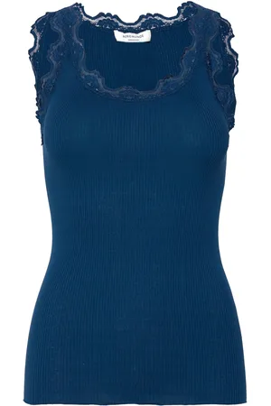 Rosemunde Rwbabette Silk Sl U-Neck Long Lace Blue