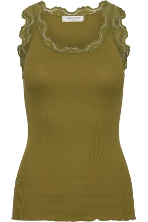 Rosemunde Rwbabette Silk Sl U-Neck Long Lace Green