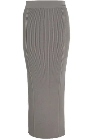 Calvin Klein Two T Rib Column Skirt Grey