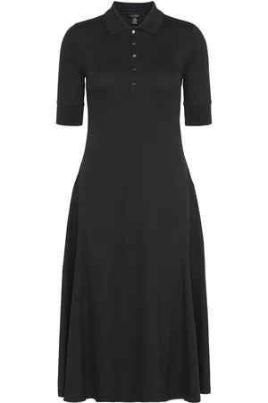 Ralph Lauren Cotton-Blend Polo Dress Black