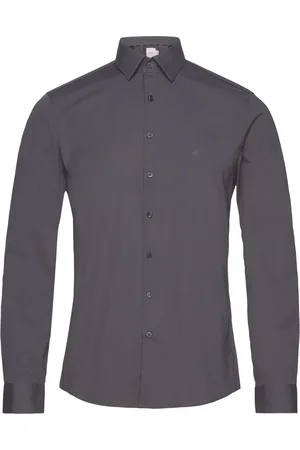 Calvin Klein Poplin Stretch Slim Shirt Grey