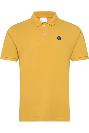 Knowledge Cotton Apparal Toke Basic Badge Polo - Gots/Vegan Yellow