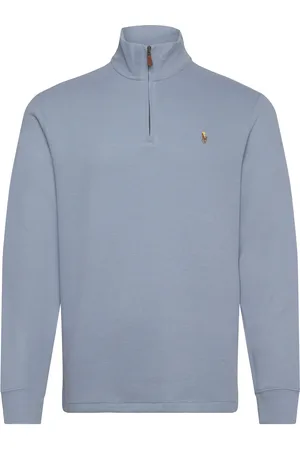 Ralph Lauren Estate-Rib Quarter-Zip Pullover Blue