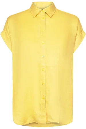 Ralph Lauren Relaxed Fit Linen Short-Sleeve Shirt Yellow
