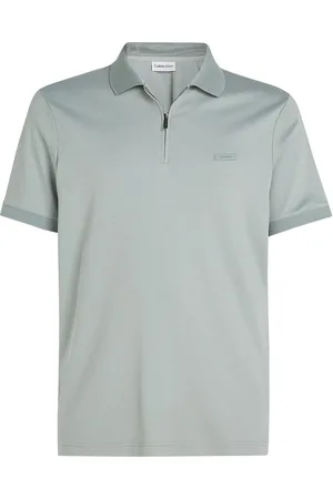 Calvin Klein Liquid Touch Welt Zip Polo Grey