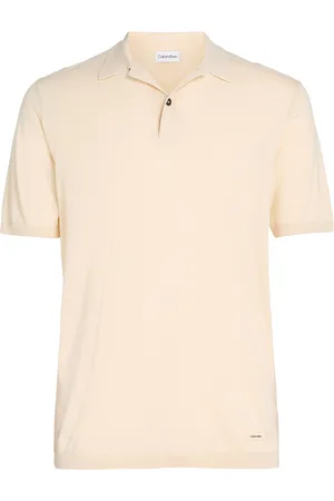 Calvin Klein Cotton Silk Polo Shirt Cream