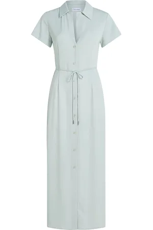 Calvin Klein Recycled Cdc Midi Shirt Dress Blue