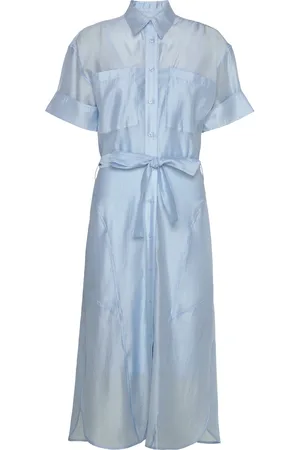 Calvin Klein Tencel Voile Shirt Dress Blue