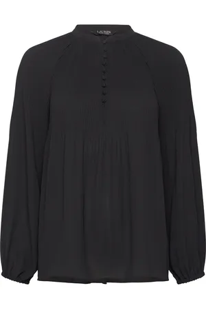 Ralph Lauren Pleated Georgette Blouse Black