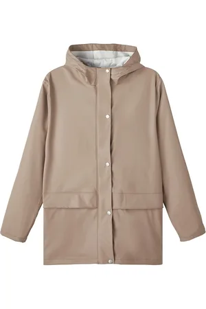 LMTD Nlndry10 Long Rain Jacket Fo Beige