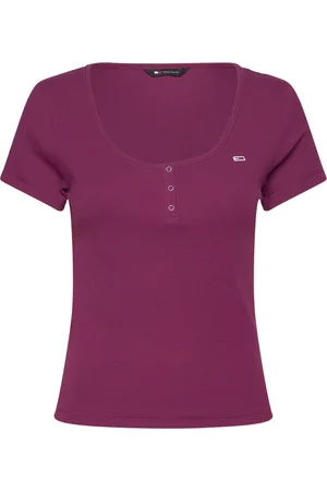 Tommy Hilfiger Tjw Slim Henley Top Ss Purple