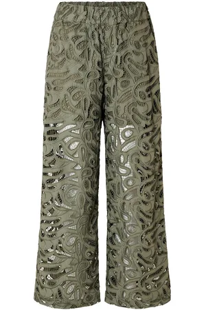 SELECTED Slfallia Hw Broderi Pant B Khaki