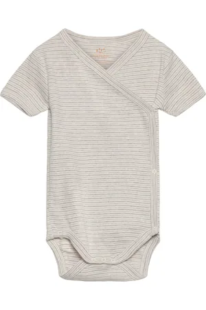 Copenhagen Colors Baby Striped Wrap Body W. Short Sleeve Grey