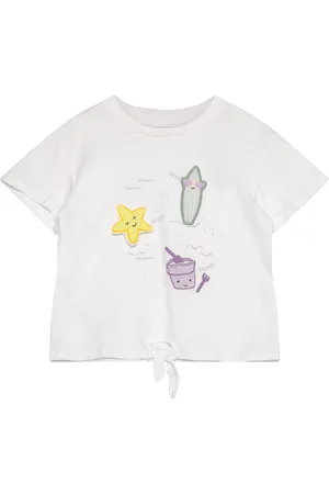 MANGO Embossed Details Printed T-Shirt White