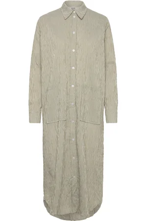 Mads Norgaard Crinckle Pop Zindi Dress Khaki