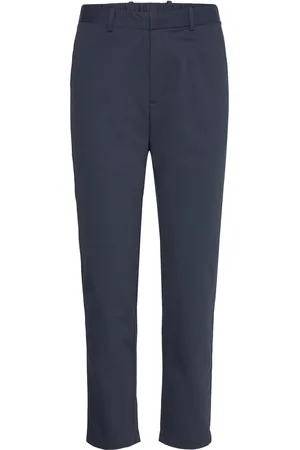 MANGO Slim Fit Technical Fabric Trousers Navy