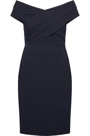 Ralph Lauren Plshd Crepe-Cocktail Dress Black