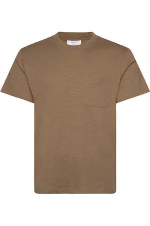 MANGO 100% Cotton T-Shirt With Pocket Brown