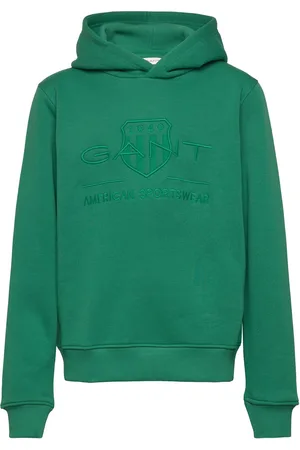 GANT Tonal Shield Hoodie Green