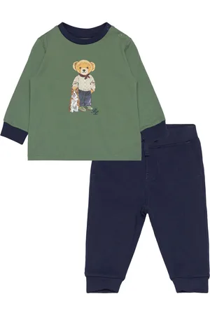 Ralph Lauren Polo Bear Jersey Tee & Fleece Pant Set Green
