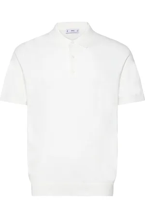 MANGO Fine-Knit Polo Shirt White