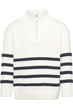 Lindex Sweater Knitted Half Zip White