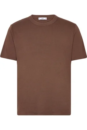 MANGO Knit Cotton T-Shirt Brown