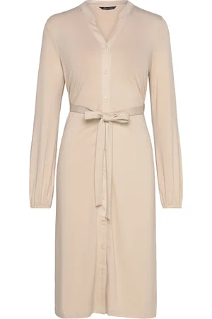 BUBBLEROOM Madelyn Midi Dress Beige