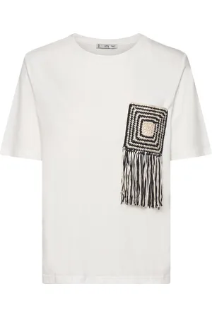 MANGO Crochet Detail T-Shirt White