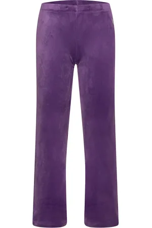 Lindex Leggings Flare Velour Solid Purple