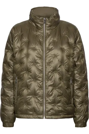 Ralph Lauren Logo Quilted Funnelneck Down Coat Green